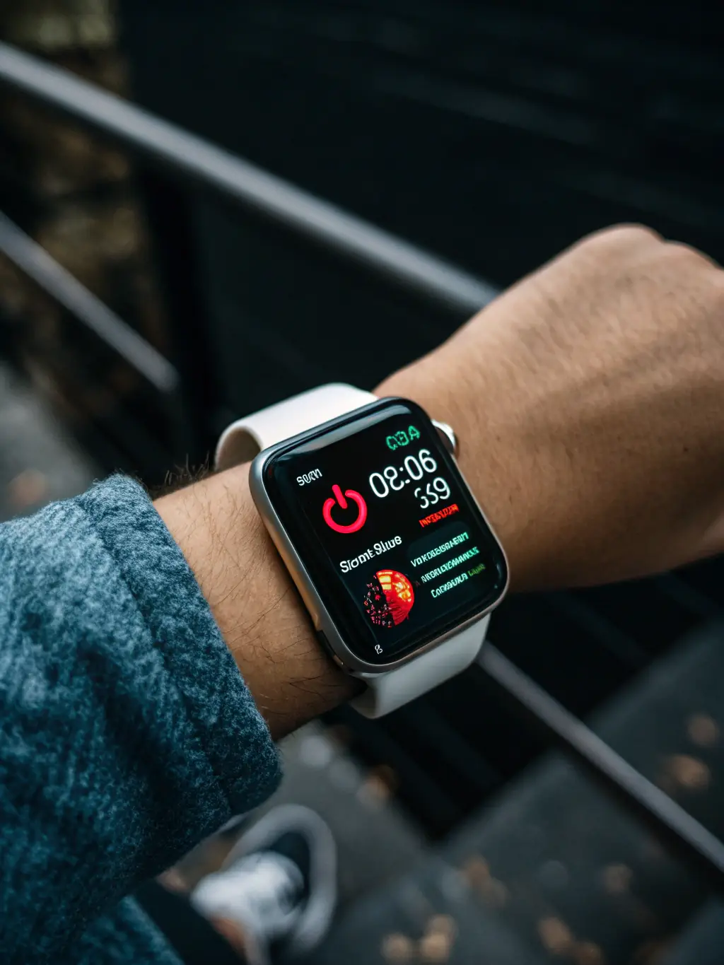 A visual representation of NutriTrack seamlessly integrating with a smartwatch, displaying real-time data on activity levels and calorie expenditure.